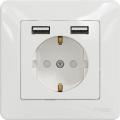 Sedna outlet with double USB charger (white)